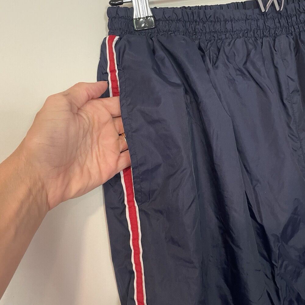 VTG USA Embroidered Windbreaker Track Pants Large Navy Blue Lined Olympics - Picture 7 of 9